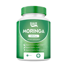 Load image into Gallery viewer, Pure Moringa Powder Capsules Of Nutrient-Rich Moringa - Natural Antioxidant Superfood - Promotes Energy, Skin Health, Gut Well-Being - With Essential Vitamins &amp; Amino Acids 60 Count
