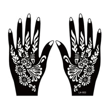 Load image into Gallery viewer, 2 Sheets Hand Tattoo Decal Henna Stencil Temporary
