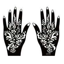 Load image into Gallery viewer, 2 Sheets Hand Tattoo Decal Henna Stencil Temporary
